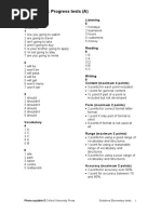 Answer Key: Progress Tests (A) : Unit 10