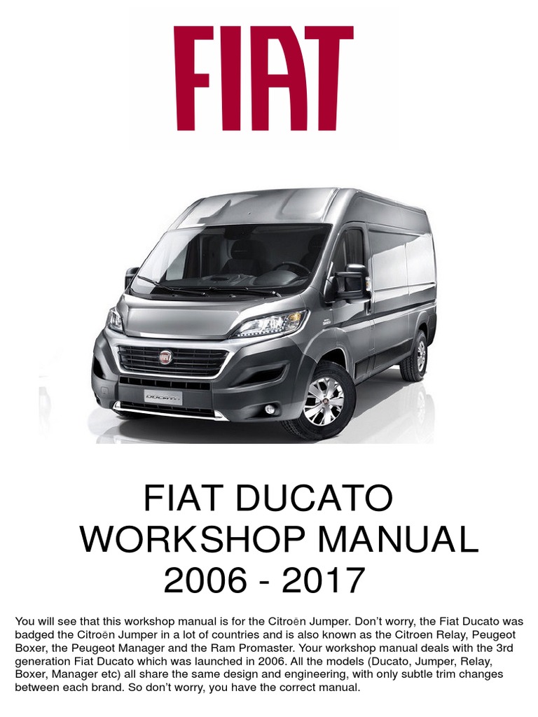 Fiat Ducato Manual 2006 2017 Vehicles Components
