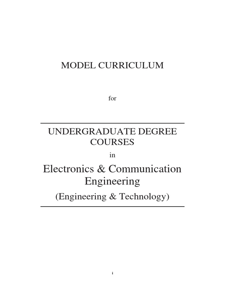 Electronics & Communication Engineering: Model Curriculum | PDF ...
