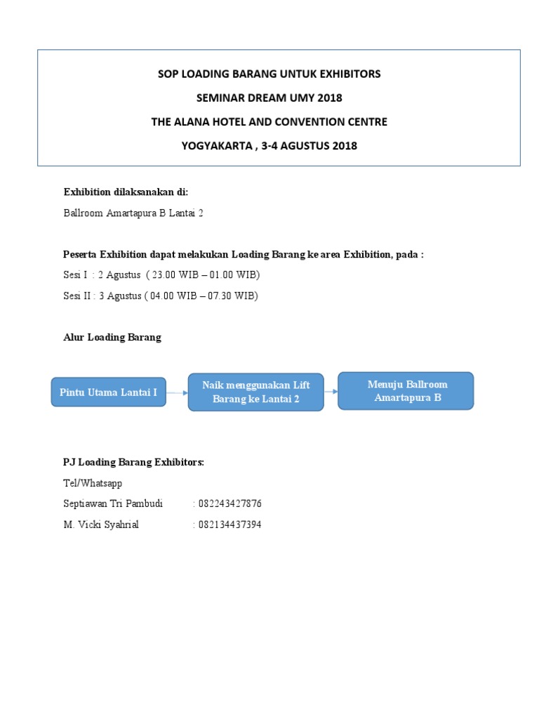 SOP Loading Barang Seminar UMY | PDF