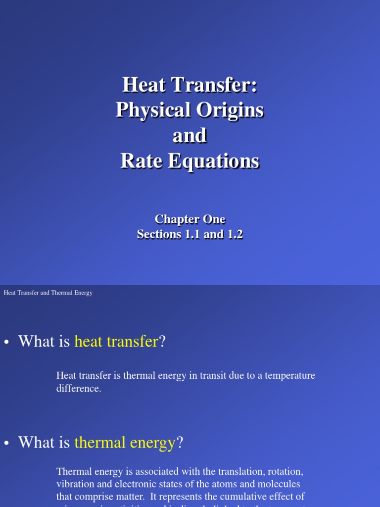 Heat Transfer Fundamentals and Rates | PDF | Heat Transfer | Thermal ...