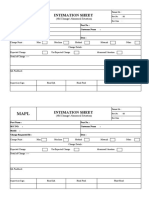 Intimation Sheet Change Report