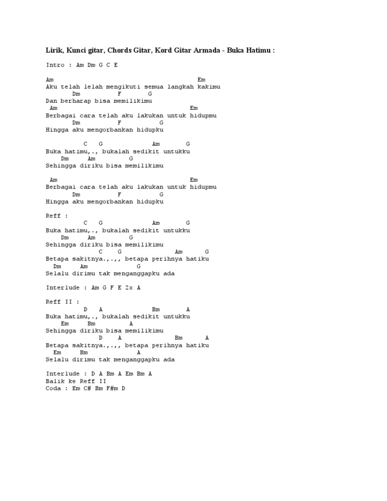 Armada Buka Hatimu Kod Pdf
