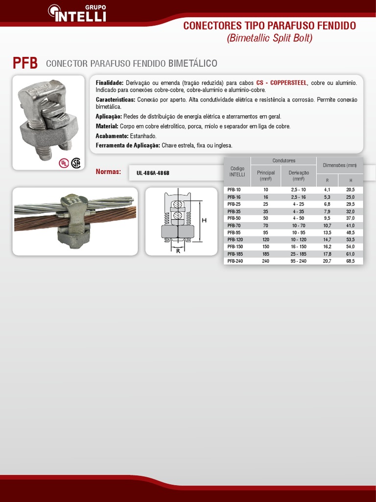 Manual Conector Bimetálico Split Bolt PDF