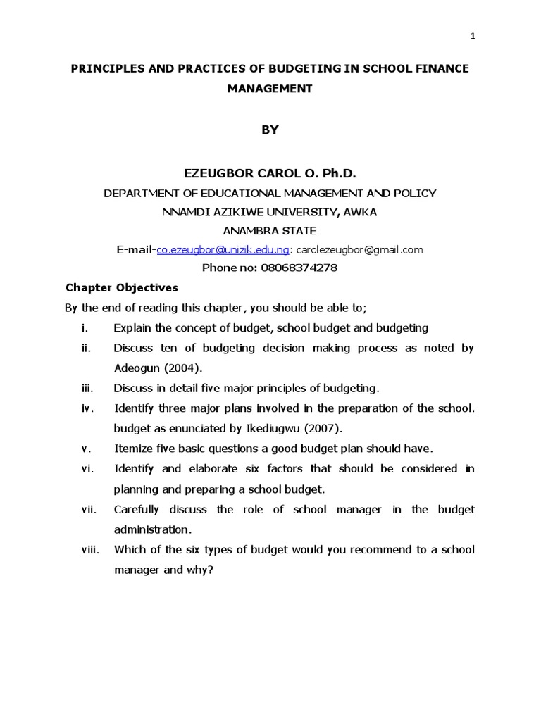 Principles and Practices of Budgeting | PDF | Budget | Goal