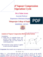 Analysis of Vapour Compression Refrigeration Cycle: Dr.A.Valan Arasu