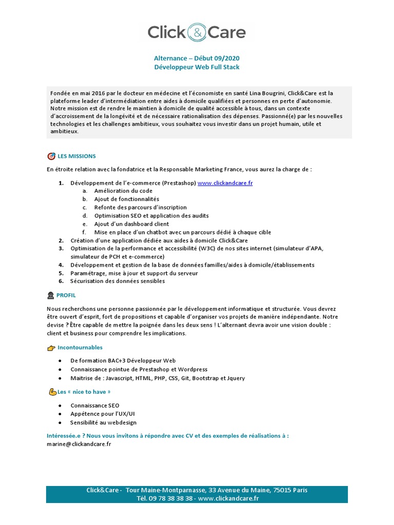 Alternance Développeur Web Full Stack | PDF | Programmation web ...