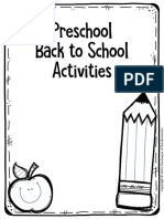 Preschool Back To School Activities