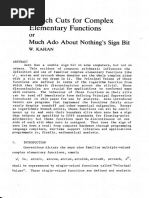 Branch Cuts For Complex Elementary Functions