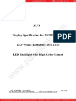 Panel AUO B133EW07 V1 0 (DS) PDF