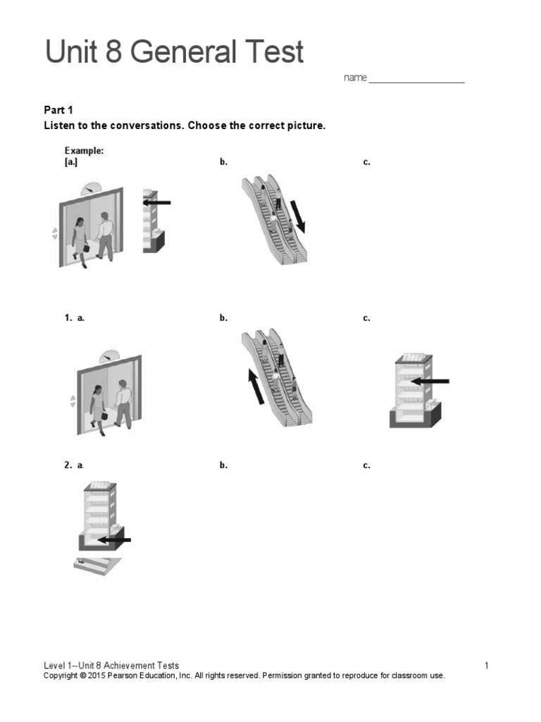 Unit 8 General Test Listen To The Conversations Choose The Correct