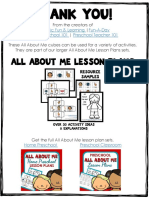 Thank You!: All About Me Lesson Plans