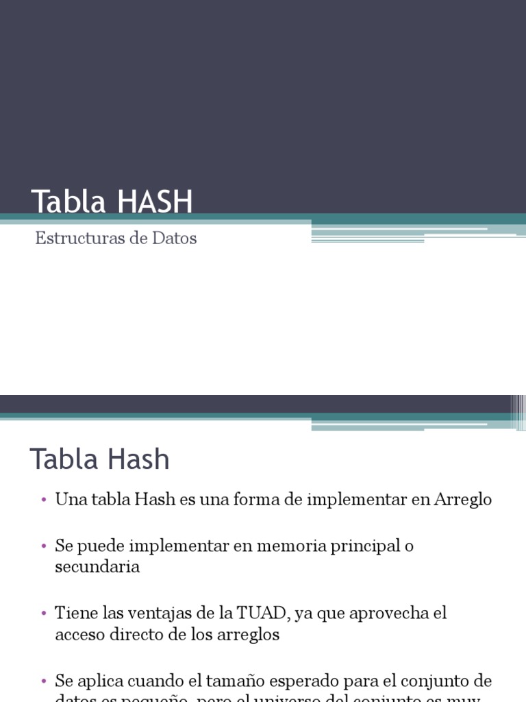 Tablas HASH PDF Algoritmos Algoritmos y Estructuras de Datos
