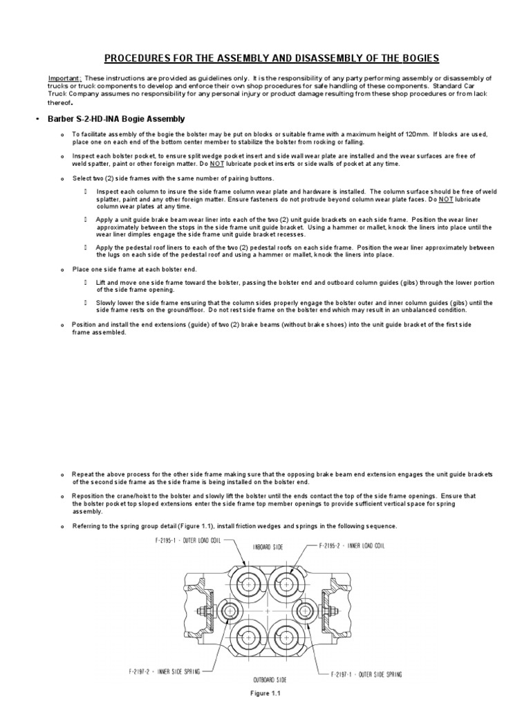 Barber S-2-HD-INA Bogie Assembly Guide | PDF | Bearing (Mechanical) | Lever