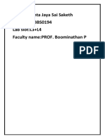 NAME:Menta Jaya Sai Saketh REGNO:19BBS0194 Lab slot:L3+L4 Faculty name:PROF. Boominathan P