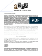 Documento ORIGENES DE LA SOCIOLOGIA