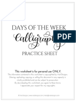 Days of The Week Free Calligraphy Worksheet by Vial Designs