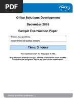 Office Solutions Development December 2015 Sample Examination Paper