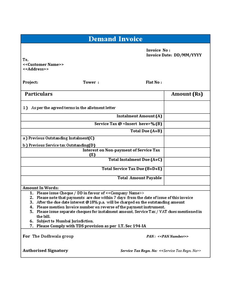 Demand Invoice and Payment Reminder Template | PDF | Cheque | Taxes