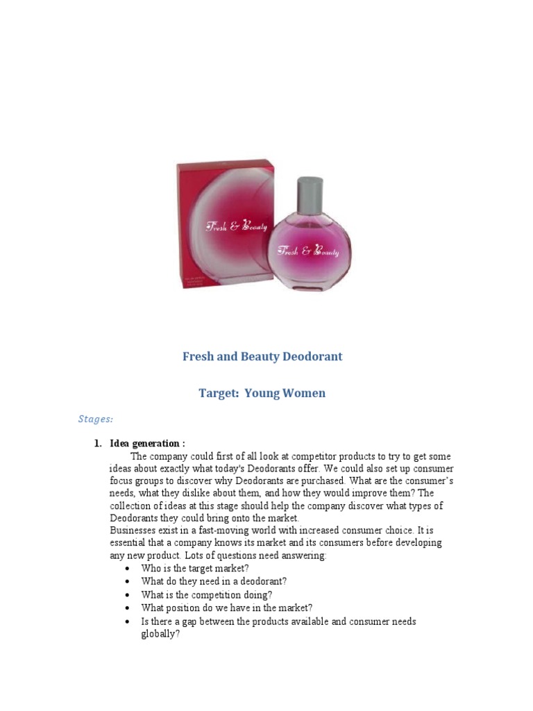 Fresh and Beauty Deodorant PDF Market (Economics) Marketing