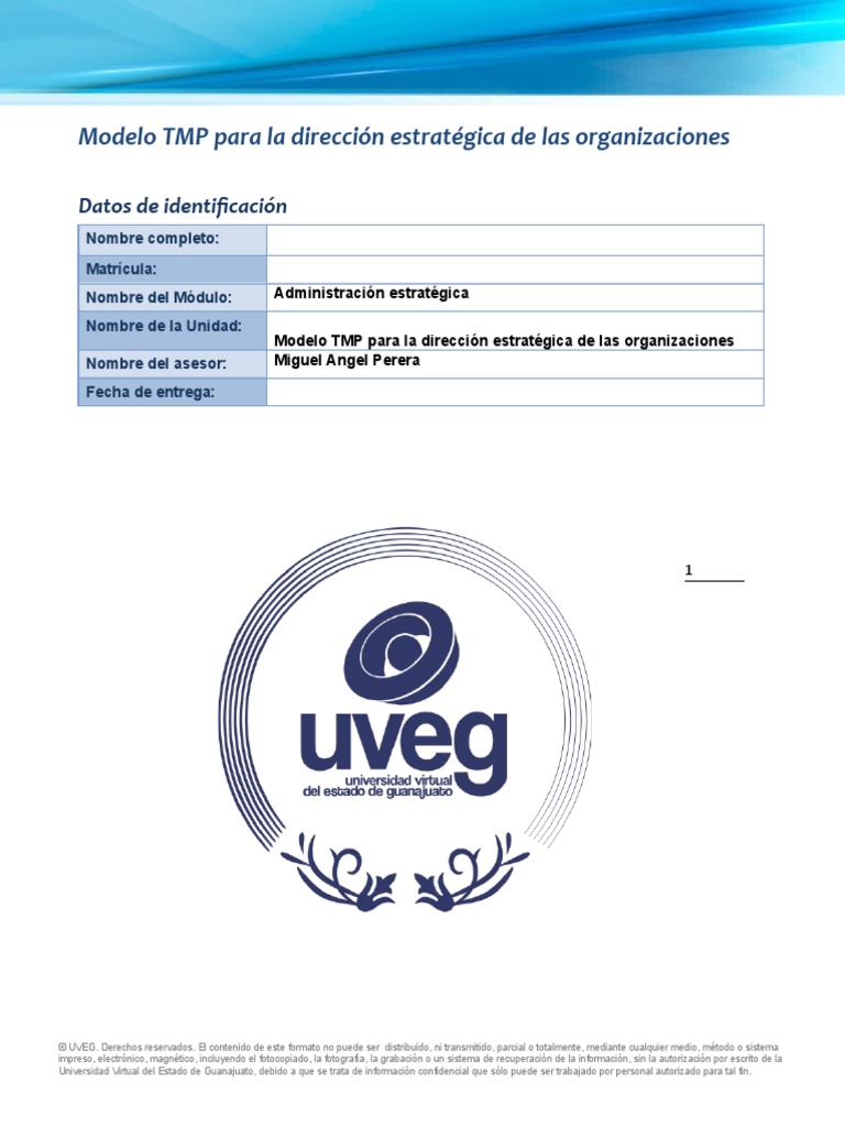 Arriba 43+ imagen modelo tmp para la dirección estratégica de las organizaciones uveg