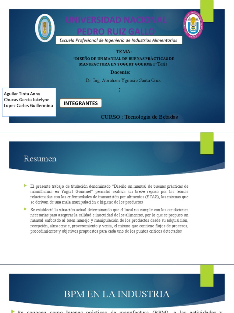 BPM en La Industria | PDF | Seguridad alimenticia | Alimentos