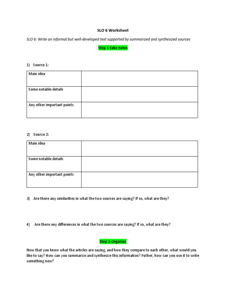 SLO 6 Informal Writing Guide | PDF | Career & Growth