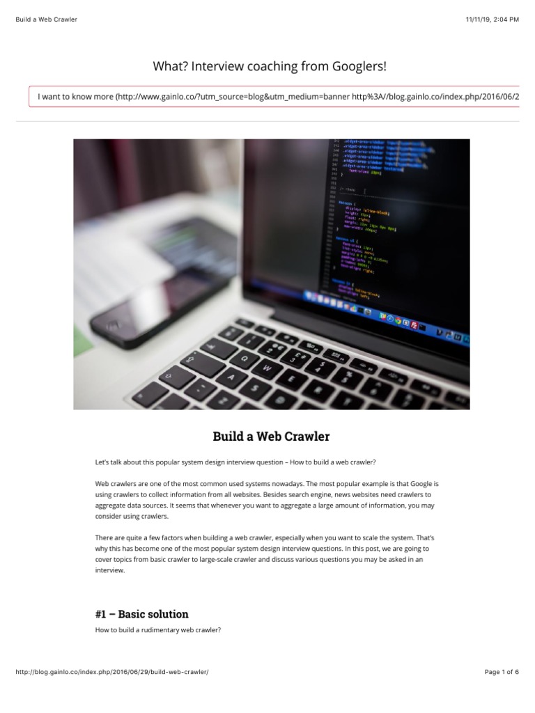 Building a Web Crawler Guide | PDF | World Wide Web | Internet & Web