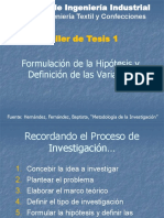 Hipótesis y Variables