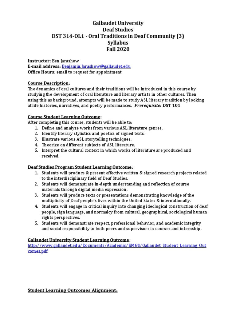 DST 314-Ol1 Syllabus Fall 2020 | PDF | Critical Thinking | Test (Assessment)