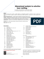 Application of Dimensional Analysis To Selective Laser Melting