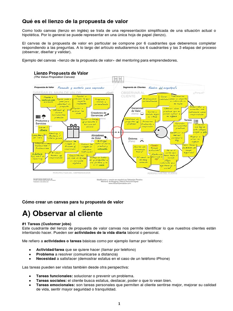 Qué Es El Lienzo de La Propuesta de Valor | PDF | Cliente | Yo telefono