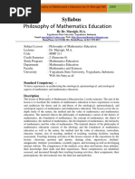 Philosophy of Mathematics Education: Syllabus