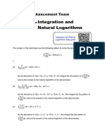 Steps Into Calculus Integration and Natural Logarithms Model Answers