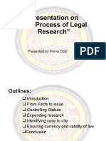 Presentation On The Process of Legal Research (Pema Dorji)