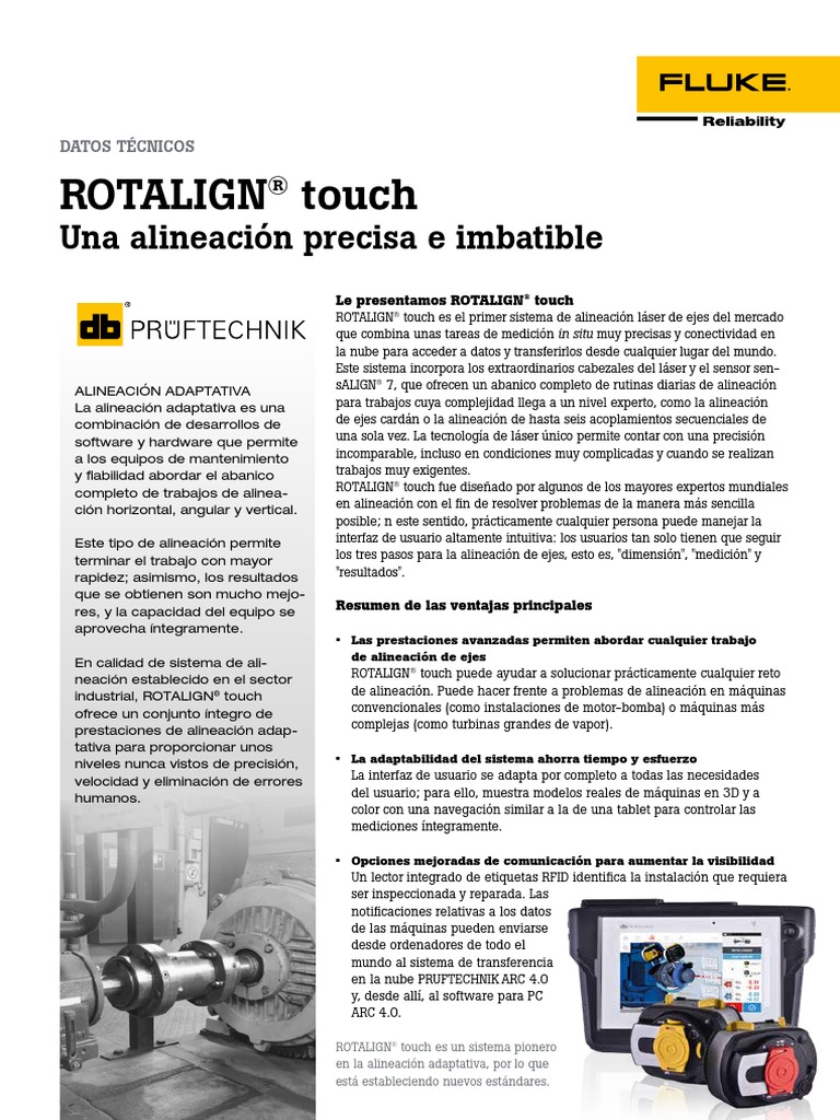 ROTALIGNtouch DataSheet 4 DOC50.401 Es PDF Software Medición