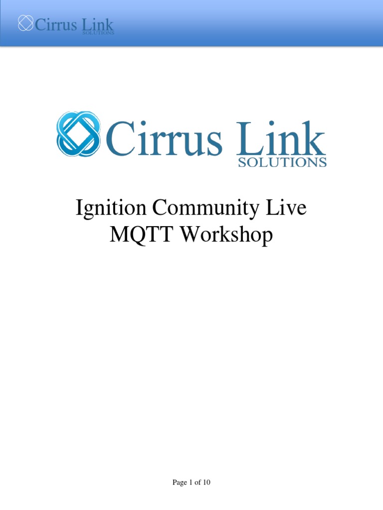 Ignition Community Live MQTT Cirrus Link PDF Computer