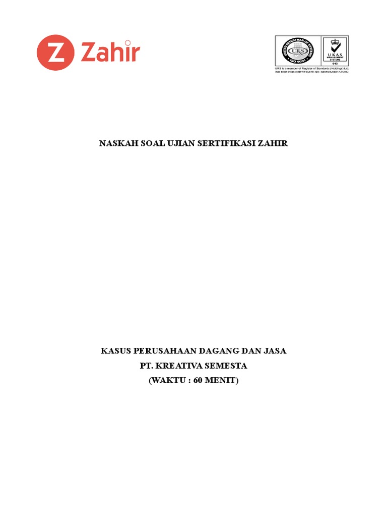 Soal Ujian Zahir