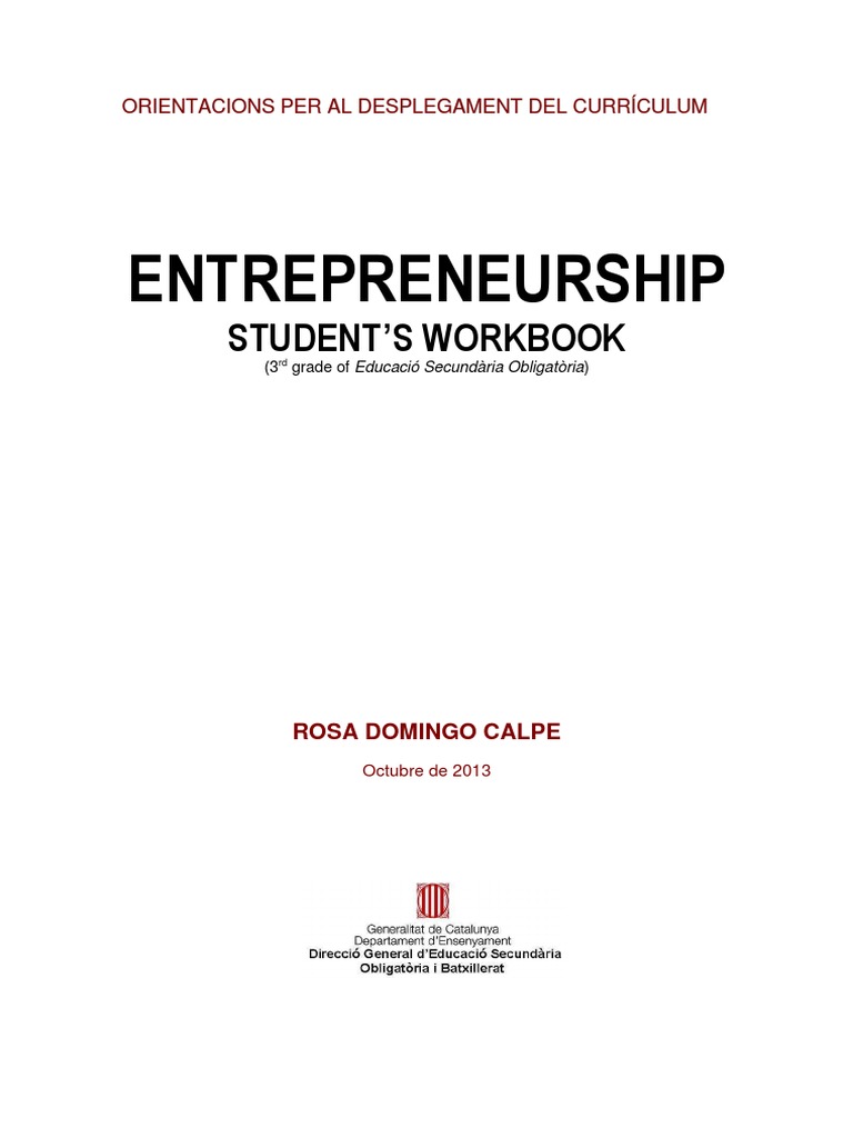 Entrepreneurship: Student'S Workbook | PDF | Entrepreneurship | Gross ...