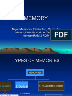 Memory: Major Memories, Distinction, Computer Memory, Volatile and Non Volatile Memory, RAM & ROM