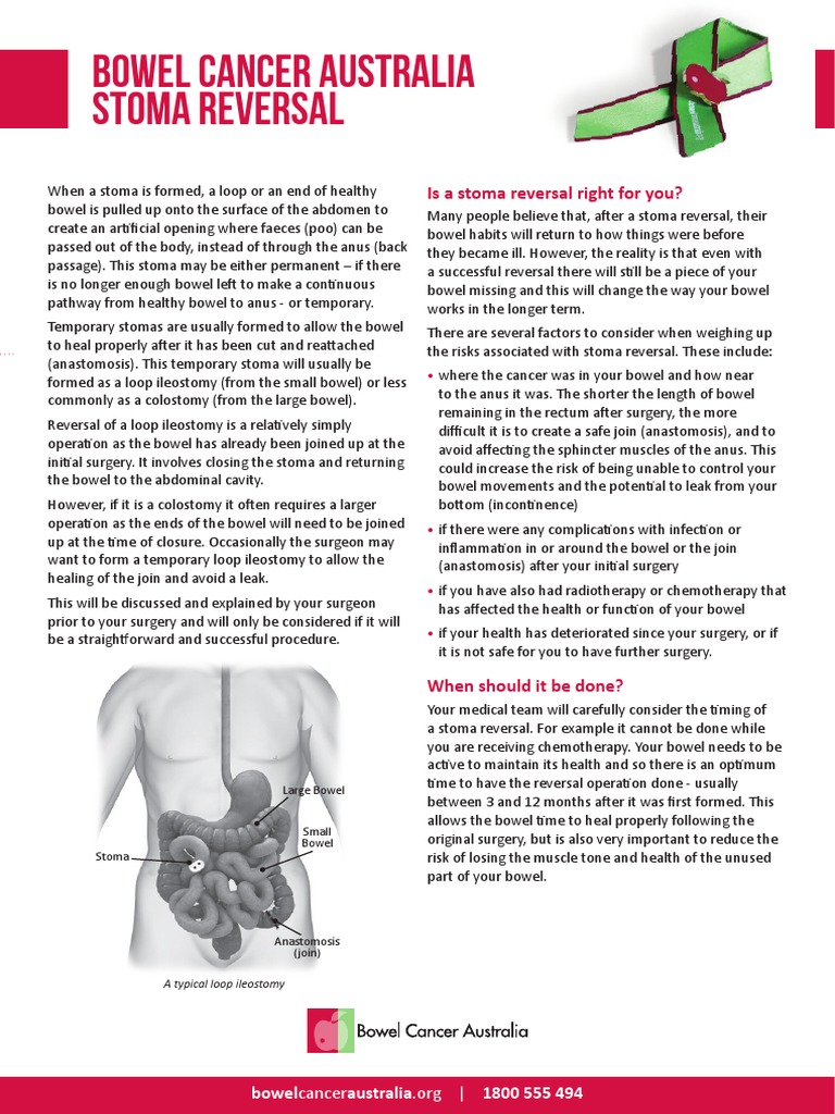 Bowel Cancer Australia Stoma Reversal Factsheet Final PDF