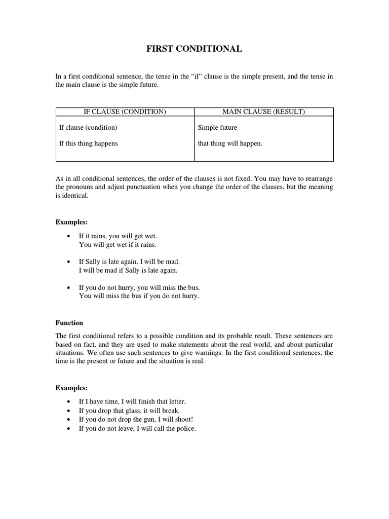 First Conditional | PDF | Language Arts & Discipline