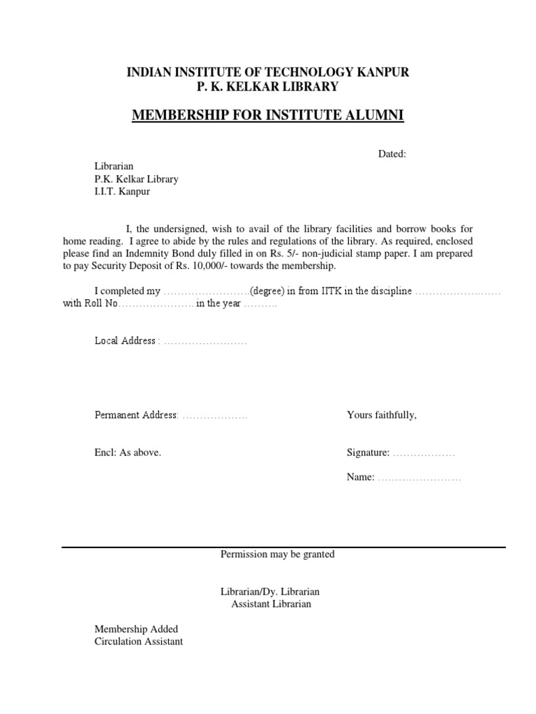 IIT Kanpur Alumni Library Membership Guide | PDF | Financial Services ...