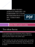El feminismo negro afrocolombiano y  la defensa del territorio.Quito.31.07.2019