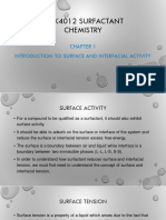 Dmk4012 Surfactant Chemistry: Introduction To Surface and Interfacial Activity