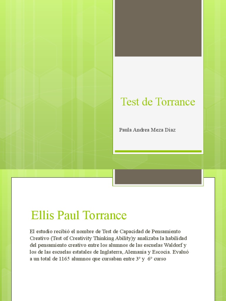 Test de Torrance | PDF | Waldorf Education | Ciencia cognitiva