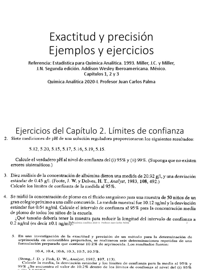Ejercicios de Precisión y Exactitud | PDF