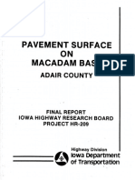 Pavement Surface Macadam Base: Adair