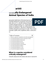 Critically Endangered Animal Species of India PDF