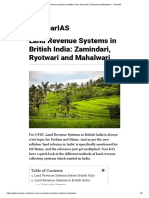 Land Revenue Systems in British India - Zamindari, Ryotwari and Mahalwari PDF